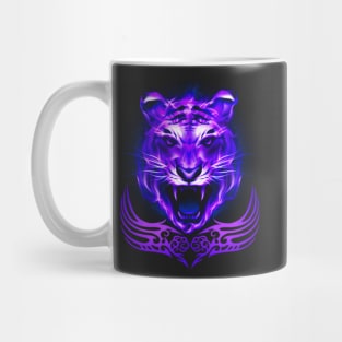 Purple Blue Fire Tiger Cat Mug